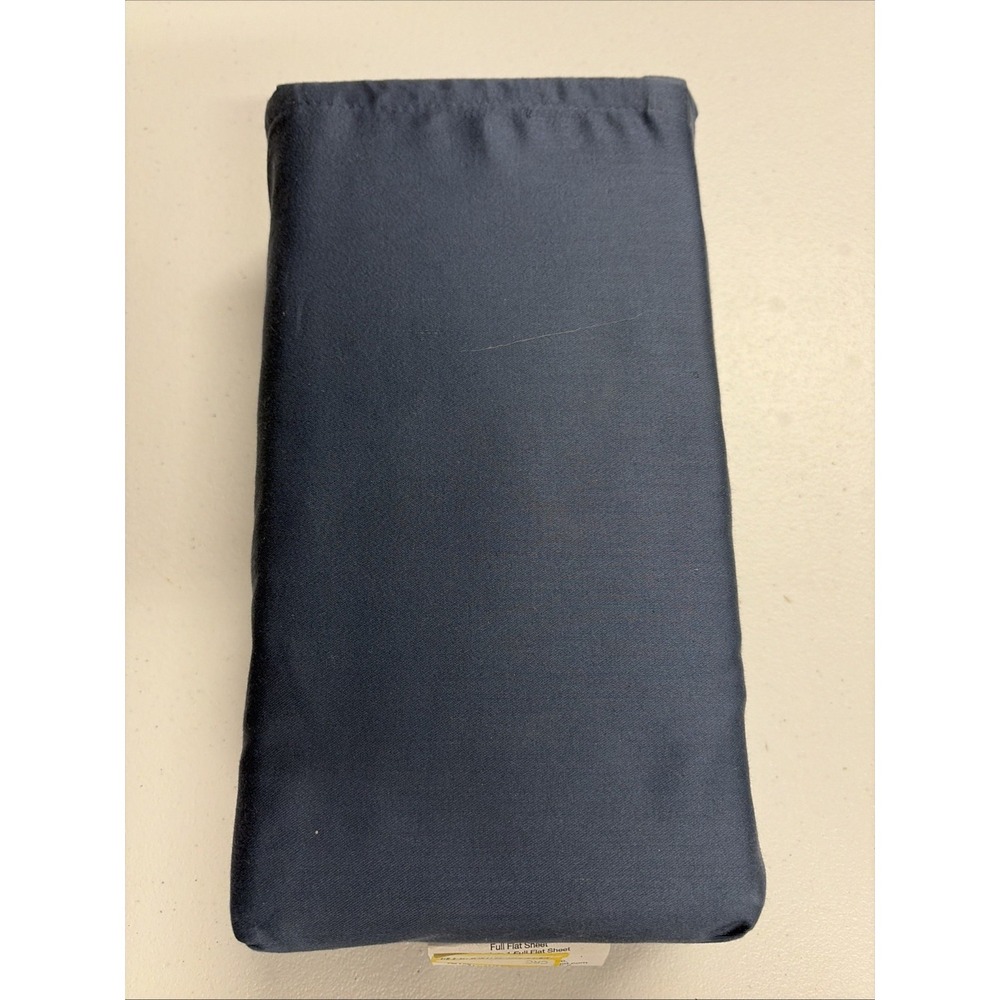 Threshold Full Size Smooth Cotton Sateen Metallic Blue Flat Sheet 85" x 96" NWT